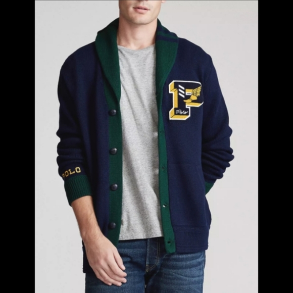 Polo Ralph Lauren P-wing Letterman Cardigan Size Small - Picture 4 of 11